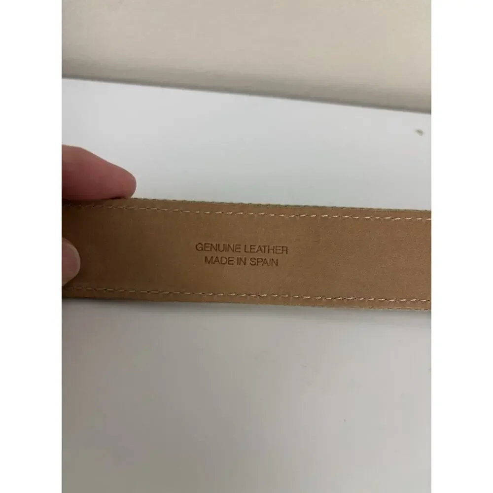 Peter Millar Women’s O-Ring Leather Golf Belt Size Large Brown Tan Spain MS16A69